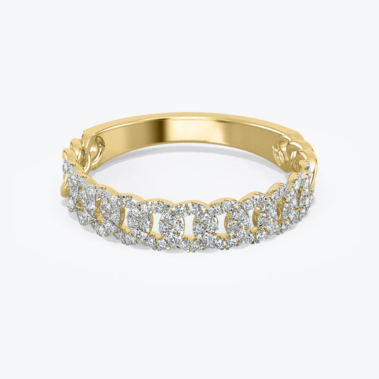 14k diamond Cuban link ring