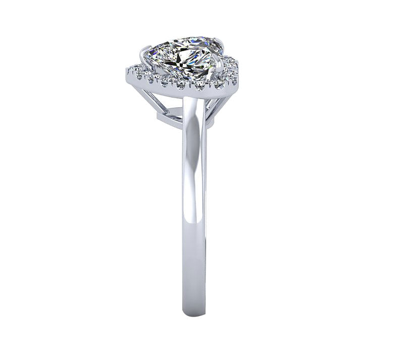 HEART-SHAPED HALO DIAMOND ENGAGEMENT RING