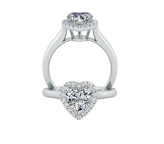 HEART-SHAPED HALO DIAMOND ENGAGEMENT RING