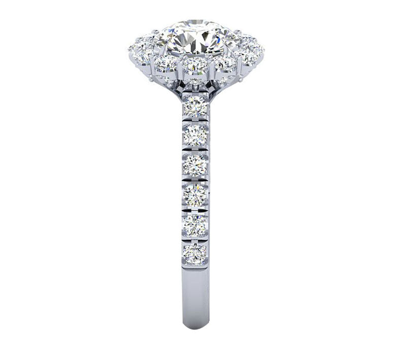 ROYAL FLORAL HALO DIAMOND ENGAGEMENT RING