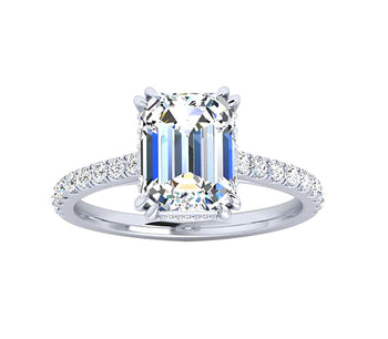 Lab-Created 2.00 Carat Emerald  Cut  Diamond Engagement Ring in 14k White Gold