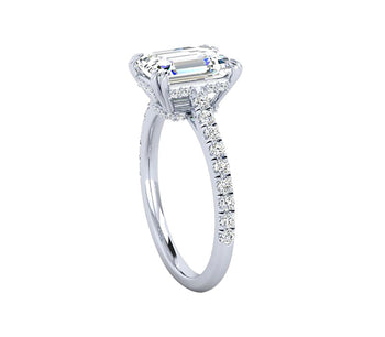 Lab-Created 2.00 Carat Emerald  Cut  Diamond Engagement Ring in 14k White Gold