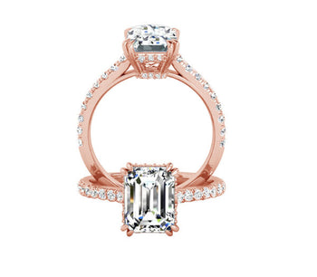 Lab-Created 2.00 Carat Emerald  Cut  Diamond Engagement Ring in 14k White Gold