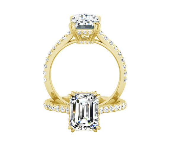 Lab-Created 2.00 Carat Emerald  Cut  Diamond Engagement Ring in 14k White Gold