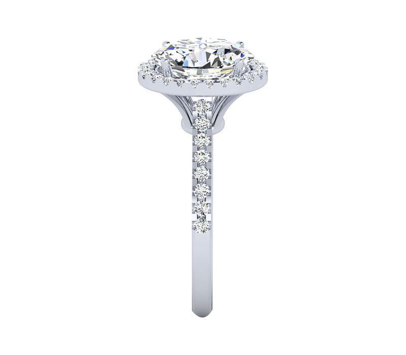 OVAL HALO DIAMOND ENGAGEMENT RING