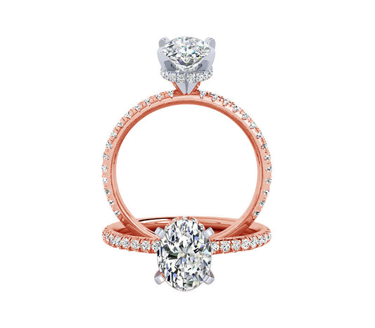 OVAL DIAMOND TWO TONE ENGAGEMENT RING