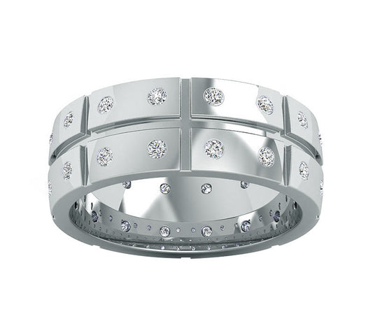 DOMINOES DIAMOND ETERNITY MEN’S WEDDING BAND