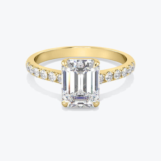 Lab-Created 2.50 Carat F-VS1 Emerald Cut Diamond Engagement Ring in 14k White Gold