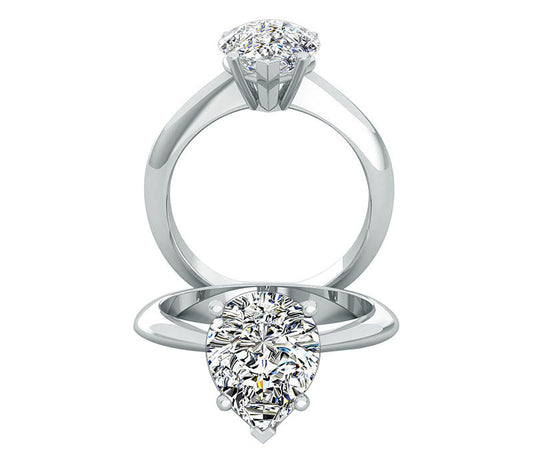 Diamond Solitaire Engagement Pear Cut