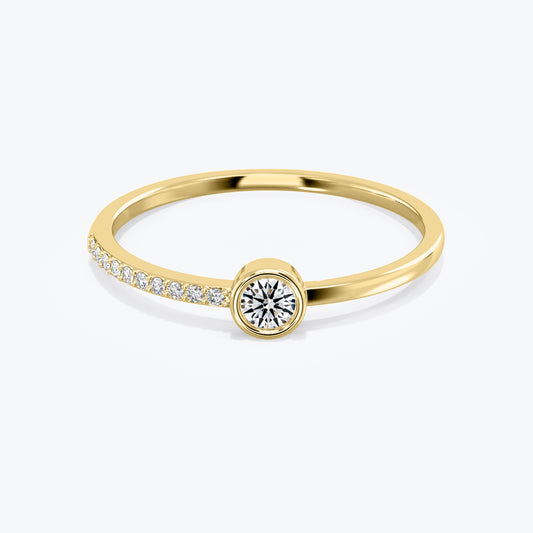 14k Gold diamond bridal ring Basel set
