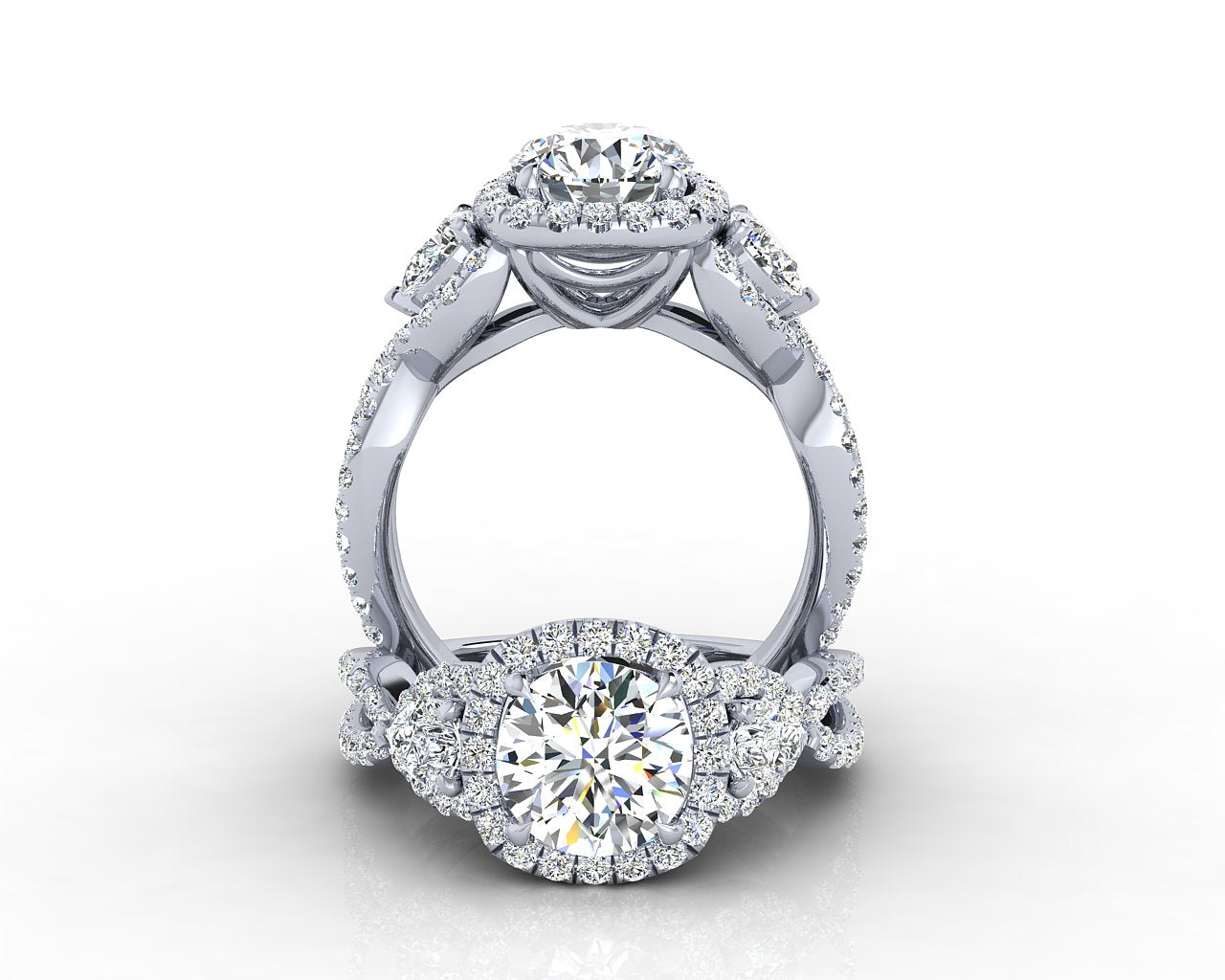 INFINITY THREE STONE  ENGAGEMENT RING