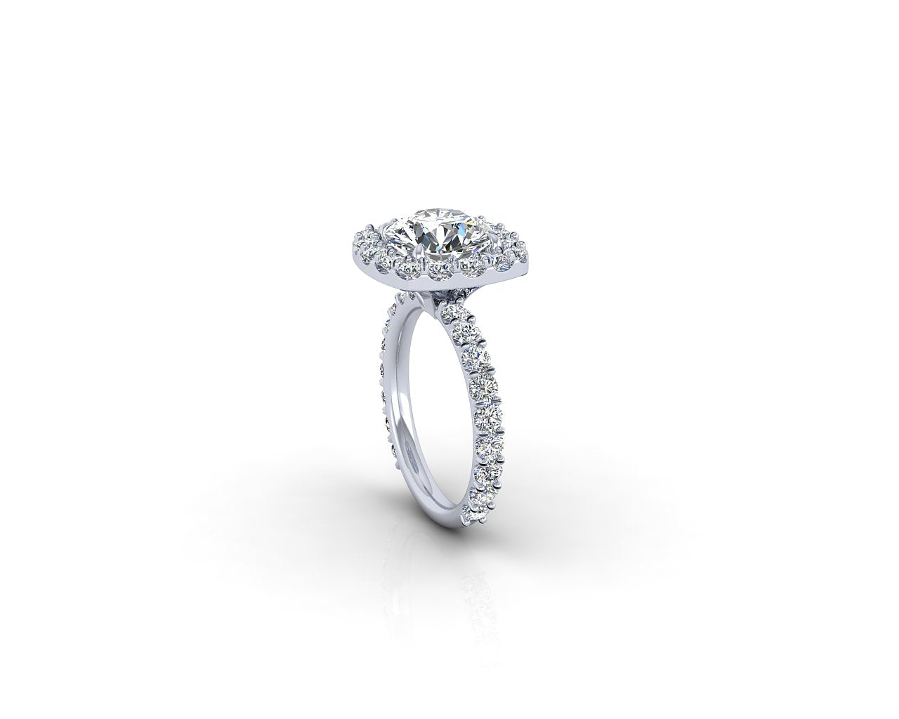 CUSHION STYLE HALO DIAMOND ENGAGEMENT RING