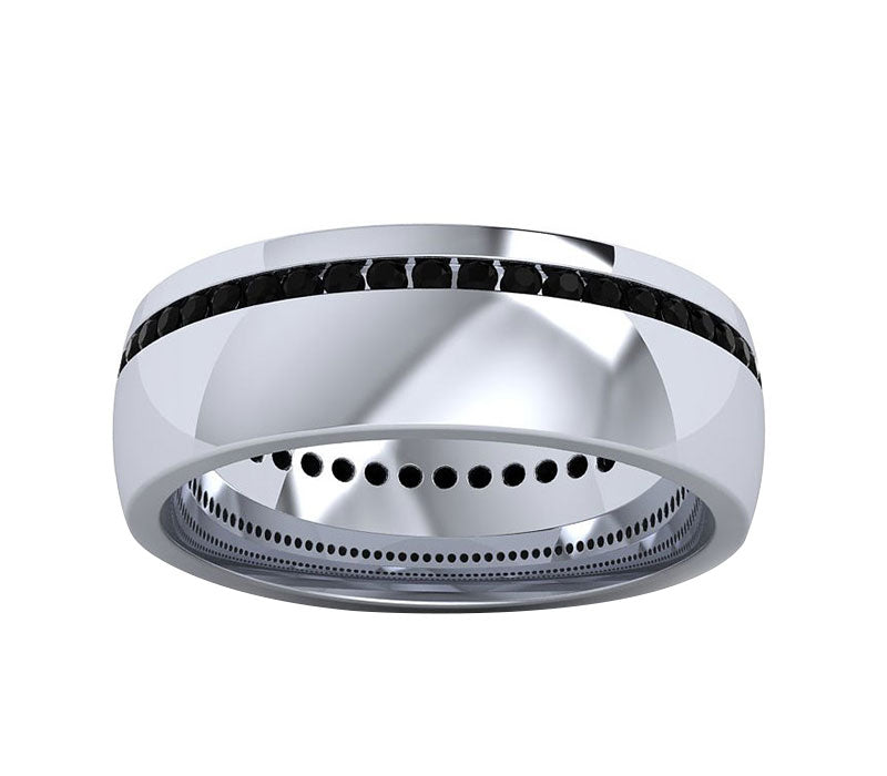 BLACK DIAMOND CHANNEL SET MEN’S WEDDING RING