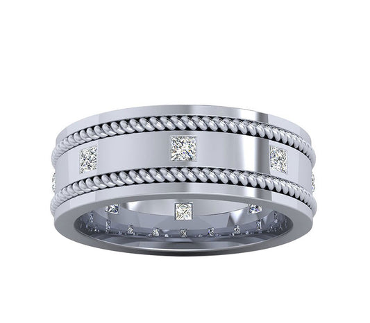PRINCESS-CUT TWIST WEDDING RING