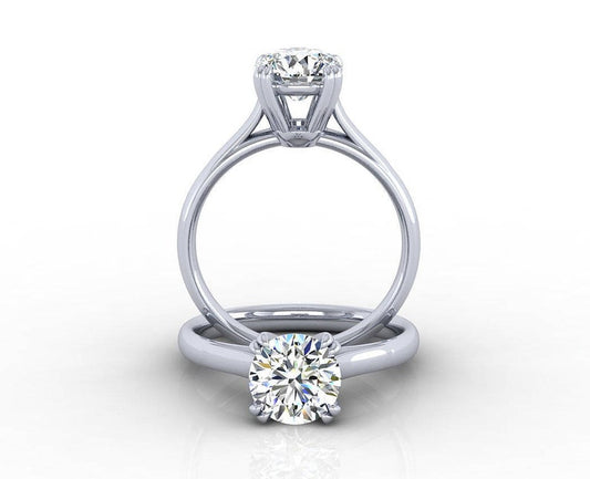 18k Gold Solitaire, claw prongs  Ring, 14k rose gold solitaire,1ct diamond ring