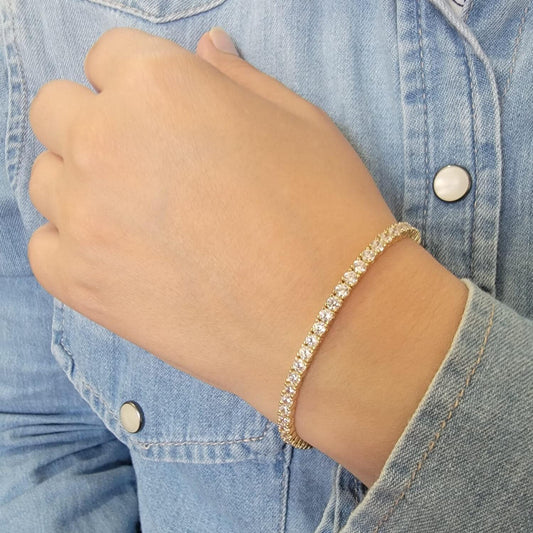 14K Gold 6Ct  Diamond Tennis Bracelet, Lab Grown Diamond Bracelet, Stackable Infinity Bracelet, EF VS With Certificate, Wedding Jewelry