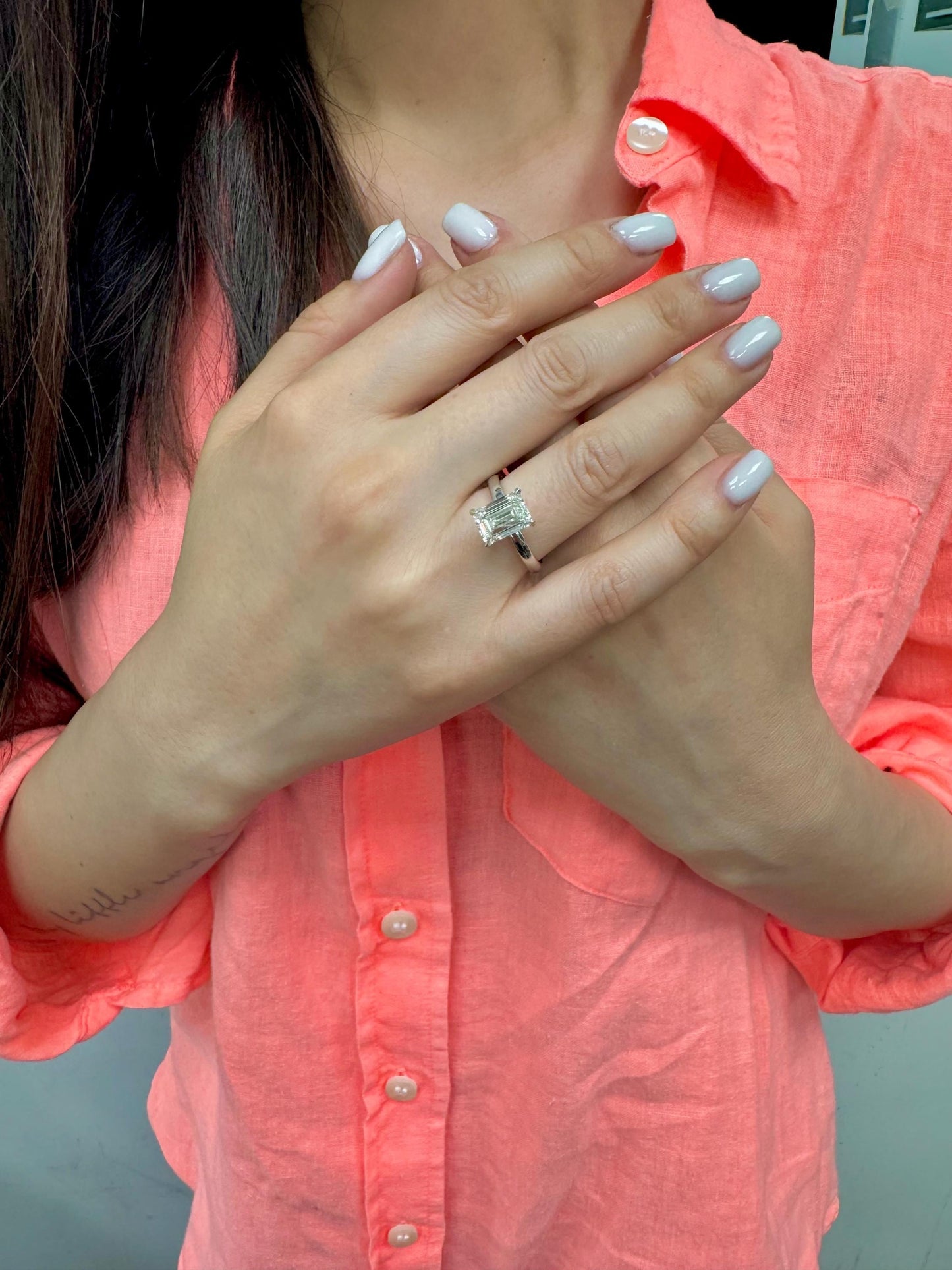 4 Carat Lab Grown Diamond Ring E VS1 IGI Certified, 14K Solid Gold Engagement Ring, Ethical Diamond Ring, Statement Ring, Bridal Jewelry