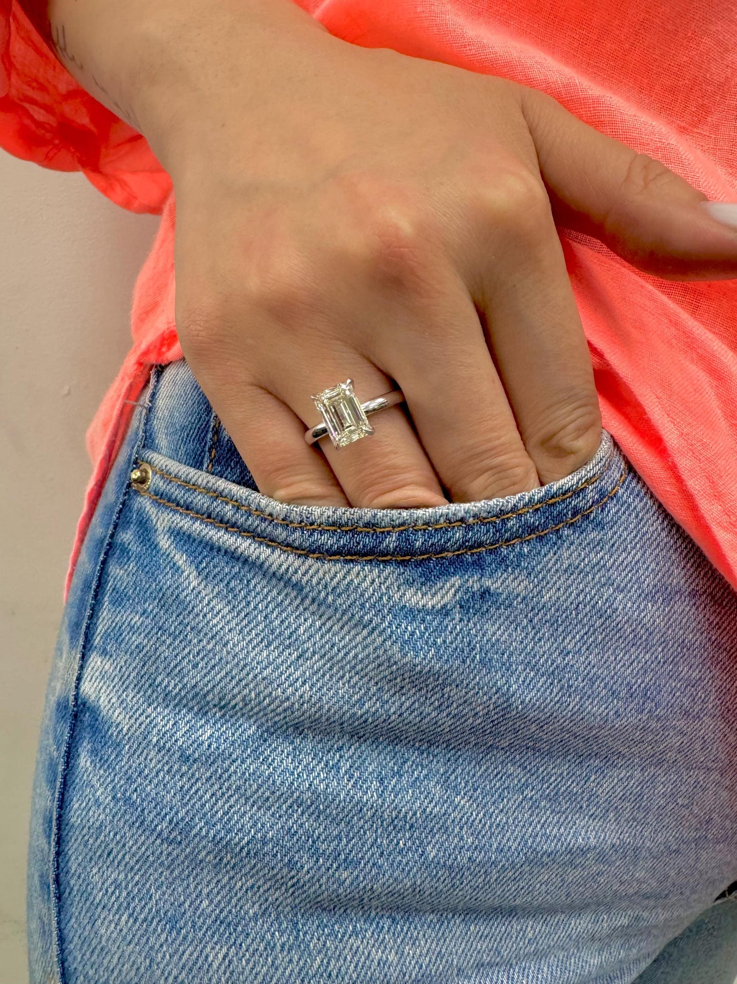 4 Carat Lab Grown Diamond Ring E VS1 IGI Certified, 14K Solid Gold Engagement Ring, Ethical Diamond Ring, Statement Ring, Bridal Jewelry