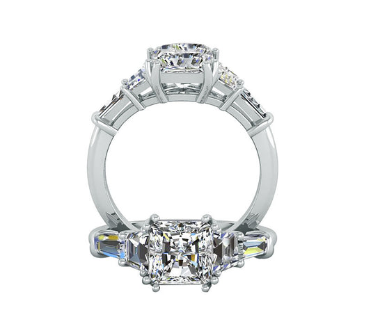 FOUR STONE TAPERED BAGUETTE ENGAGEMENT RING