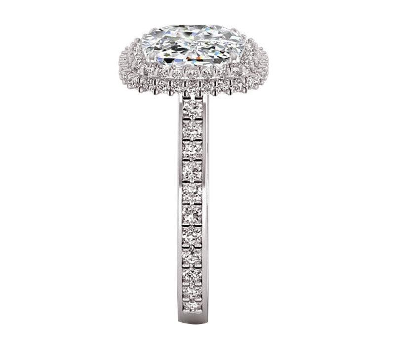 DOUBLE-ROW HALO DIAMOND ENGAGEMENT RING