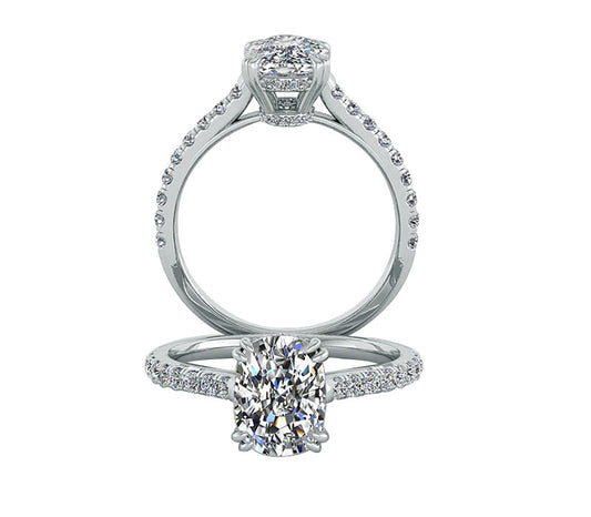 OVAL CUT DOUBLE PRONG ENGAGEMENT RING