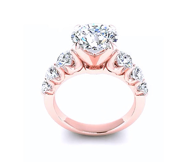 SEVEN BEZEL SETTING DIAMONDS ENGAGEMENT RING
