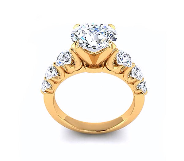 SEVEN BEZEL SETTING DIAMONDS ENGAGEMENT RING