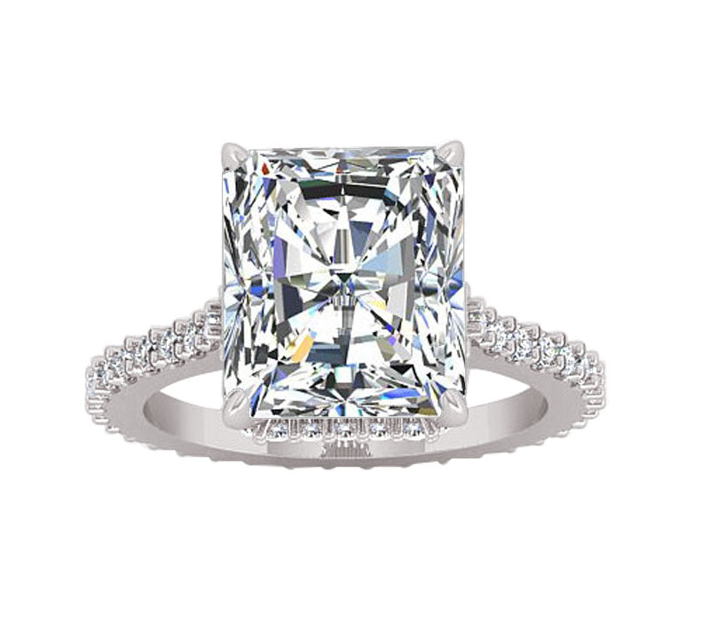PRINCESS CUT ETERNITY STYLE ENGAGEMENT RING
