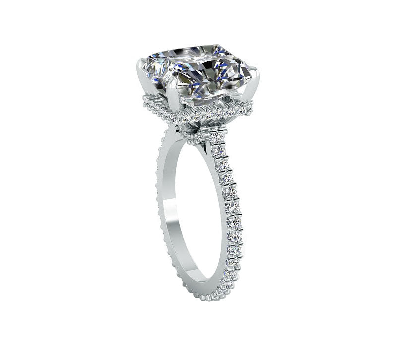 PRINCESS CUT ETERNITY STYLE ENGAGEMENT RING