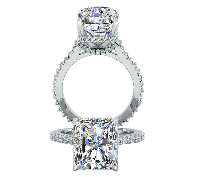 PRINCESS CUT ETERNITY STYLE ENGAGEMENT RING