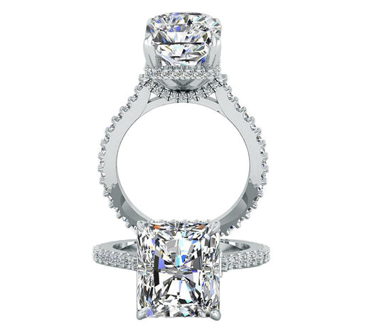 PRINCESS CUT ETERNITY STYLE ENGAGEMENT RING