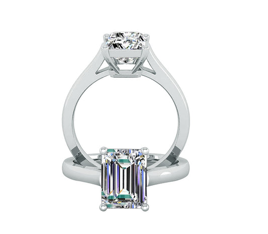 CLASSIC CATHEDRAL EMERALD CUT SOLITAIRE