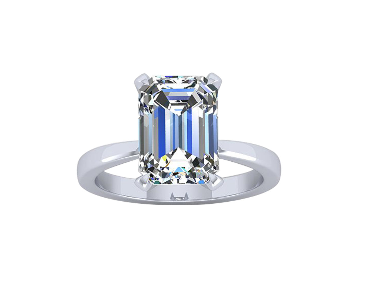 TAPERED EMERALD CUT CLASSIC SOLITAIRE