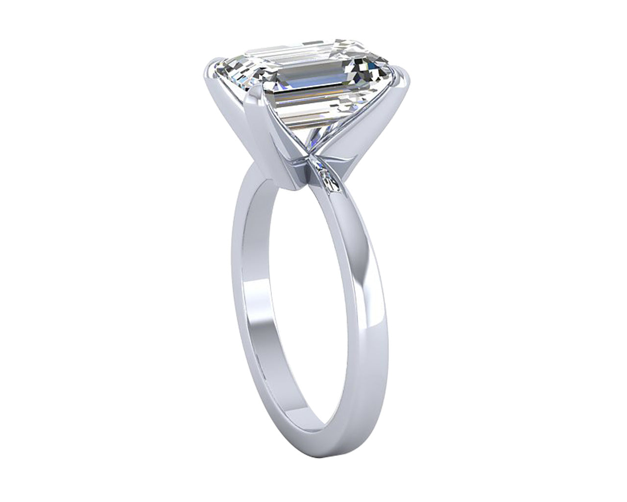 TAPERED EMERALD CUT CLASSIC SOLITAIRE