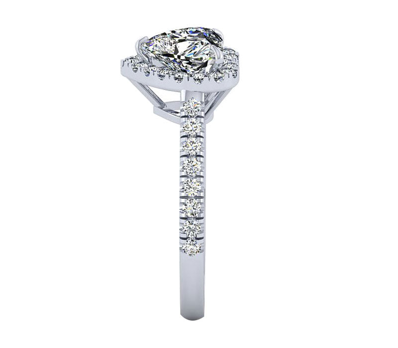HEART HALO DIAMOND ENGAGEMENT RING