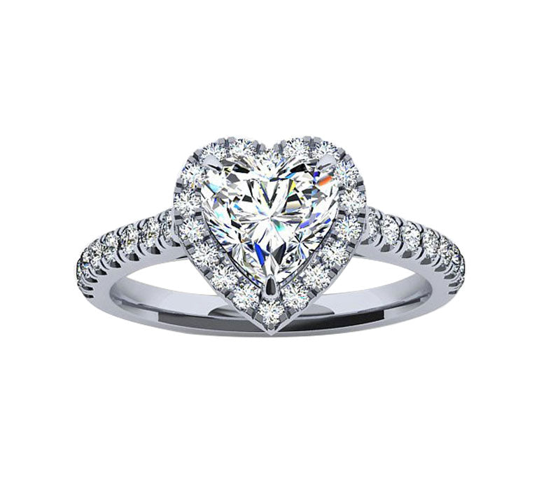 HEART HALO DIAMOND ENGAGEMENT RING