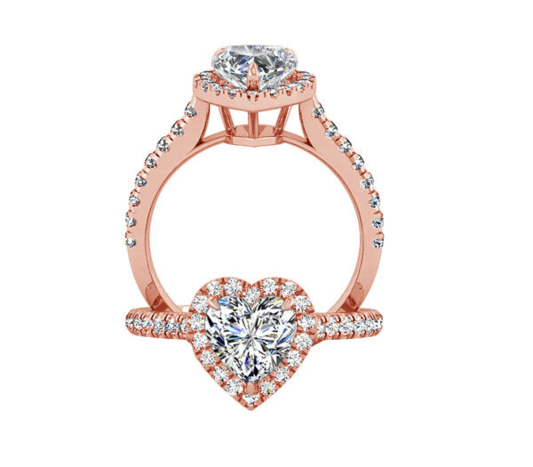 HEART HALO DIAMOND ENGAGEMENT RING