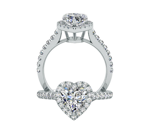 HEART HALO DIAMOND ENGAGEMENT RING