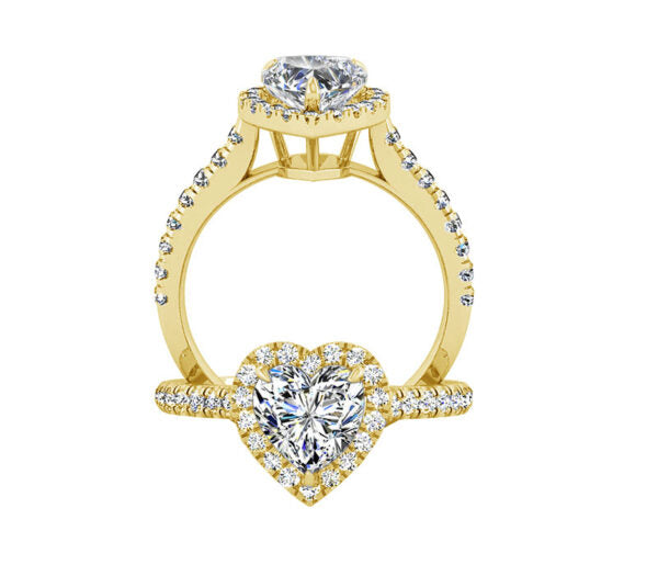 HEART HALO DIAMOND ENGAGEMENT RING