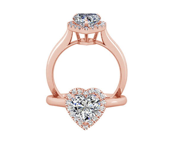 HEART-SHAPED HALO DIAMOND ENGAGEMENT RING