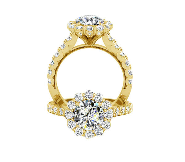 ROYAL FLORAL HALO DIAMOND ENGAGEMENT RING