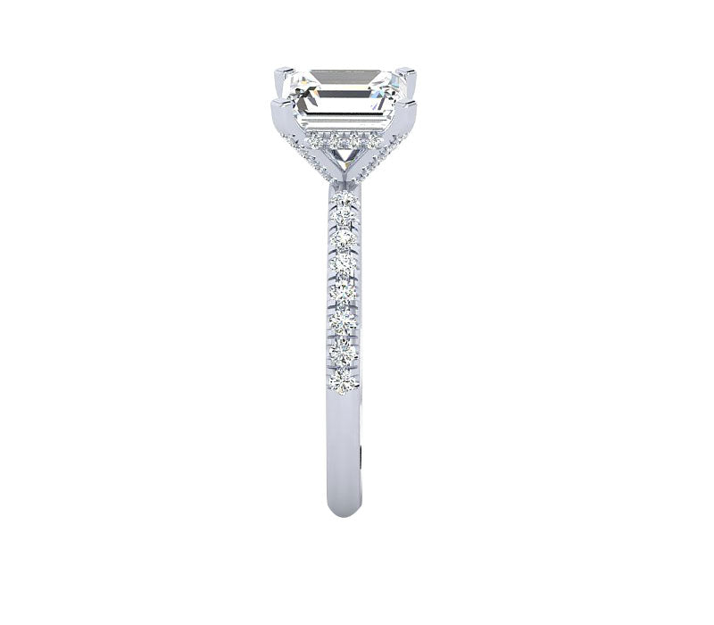 STYLISH EMERALD CUT LAB GROWN DIAMOND RING