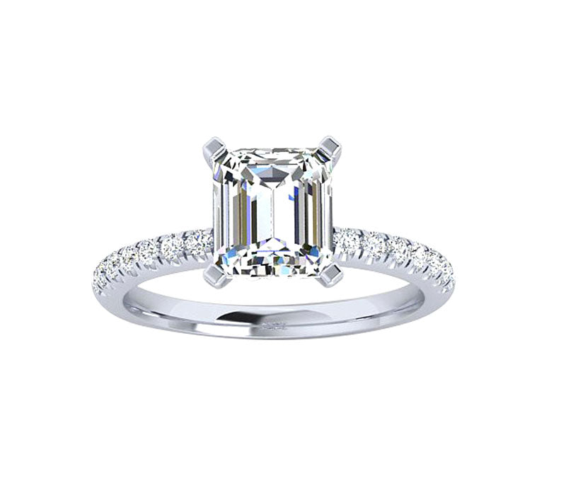 STYLISH EMERALD CUT LAB GROWN DIAMOND RING