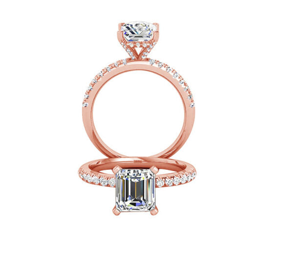 STYLISH EMERALD CUT LAB GROWN DIAMOND RING