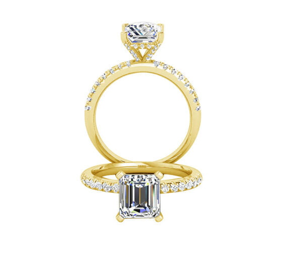 STYLISH EMERALD CUT LAB GROWN DIAMOND RING