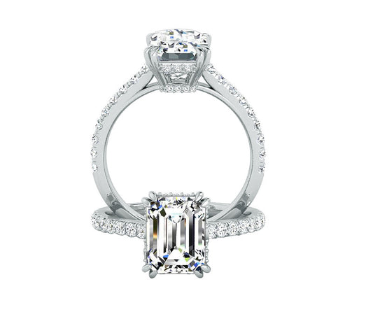 EMERALD-CUT Lab Grown DIAMOND SPARKLE ENGAGEMENT RING