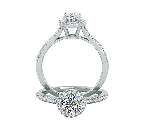 ROUND HALO DIAMOND ENGAGEMENT RING