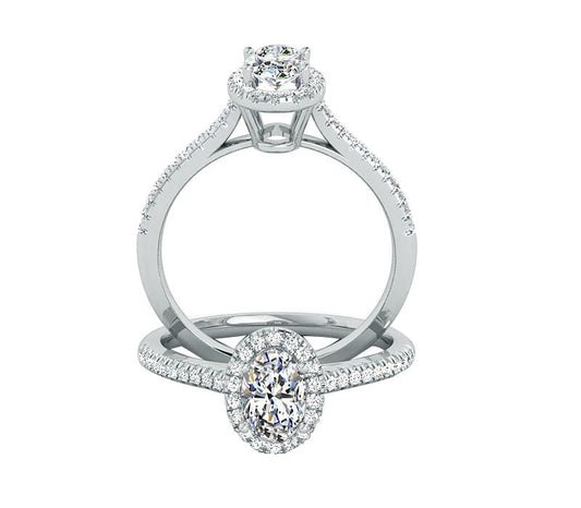BEAUTY OVAL HALO DIAMOND ENGAGEMENT RING