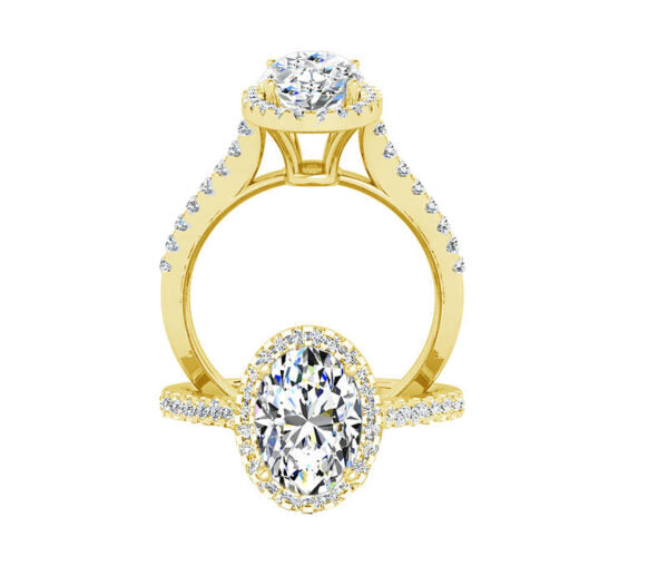 OVAL HALO DIAMOND ENGAGEMENT RING