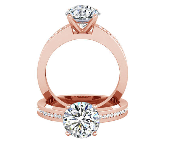 CHANNEL SET ROUND DIAMOND ENGAGEMENT RING